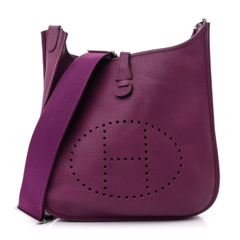 HERMES Taurillon Clemence Evelyne III PM Anemone