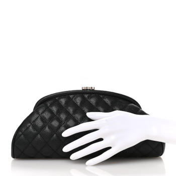 CHANEL Caviar Quilted Timeless Clutch Black