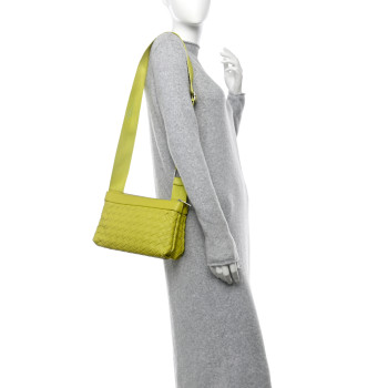 BOTTEGA VENETA Nappa Intrecciato Duo Shoulder Bag Kiwi