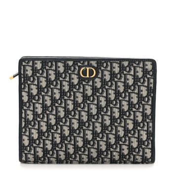 CHRISTIAN DIOR Oblique 30 Montaigne Pouch Blue