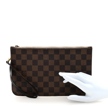 LOUIS VUITTON Damier Ebene Neverfull MM GM Pochette Rose Ballerine