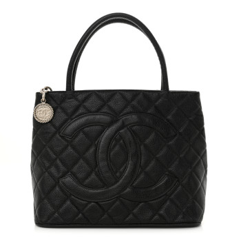 CHANEL Caviar Quilted Medallion Tote Black