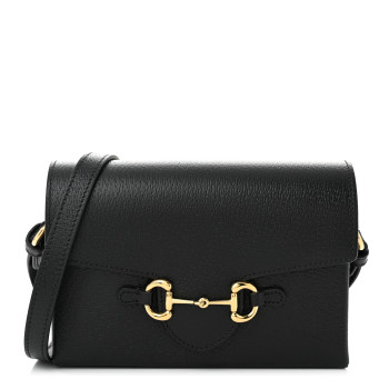 GUCCI Calfskin Horsebit 1955 Shoulder Bag Black