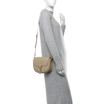 CHRISTIAN DIOR Grained Calfskin Medium Bobby Flap Beige