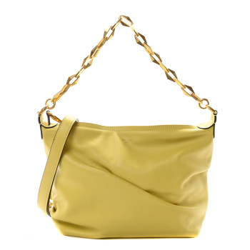 JIMMY CHOO Soft Calfskin Diamond Hobo Yellow
