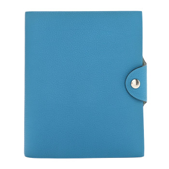 HERMES Togo Ulysse PM Notebook Cover Blue Jean