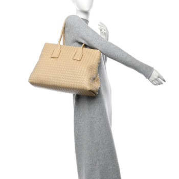 BOTTEGA VENETA Nappa Intrecciato Snap Tote Porridge