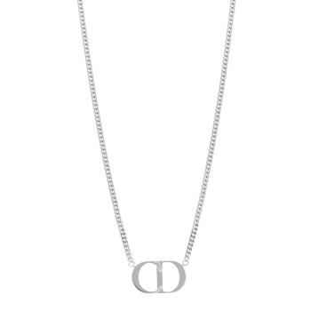 CHRISTIAN DIOR Sterling Silver CD Icon Pendant Necklace