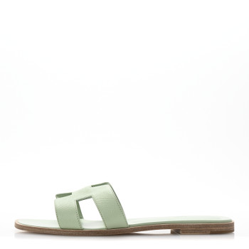 HERMES Epsom Oran Sandals 40.5 Vert Jade