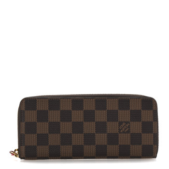 LOUIS VUITTON Damier Ebene Clemence Wallet Cherry