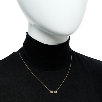 TIFFANY 18K Yellow Gold Infinity Pendant Necklace