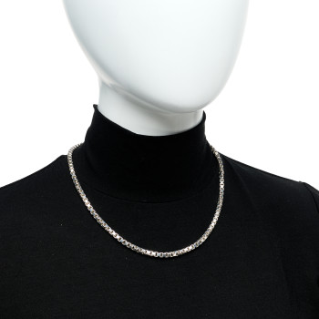 TIFFANY Sterling Silver 4mm Venetian Link Necklace