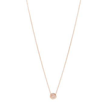 CHRISTIAN DIOR 18K Rose Gold Diamond Small Rose Couture Pave Pendant Necklace CHRISTIAN DIOR 18K Rose Gold Diamond Small Rose Couture Pave Pendant Necklace