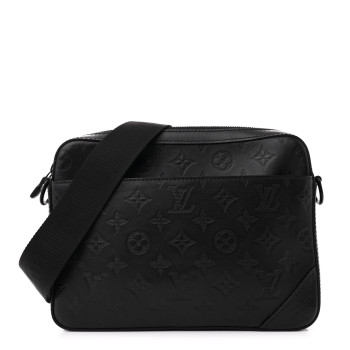 LOUIS VUITTON Calfskin Monogram Shadow Duo Messenger Black