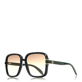 GUCCI Acetate Interlocking G Square Sunglasses GG1066S Black Green