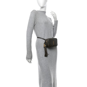 SAINT LAURENT Calfskin Matelasse Monogram Lou Belt Bag Faggio