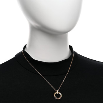 CARTIER 18K Pink White Yellow Gold Diamond Trinity Pendant Necklace