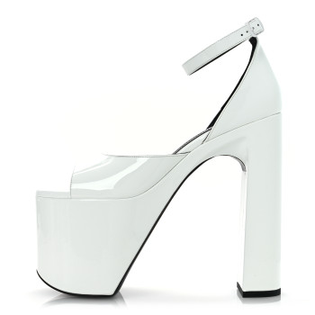 BALENCIAGA Patent Camden 160mm Platform Pumps 37 White