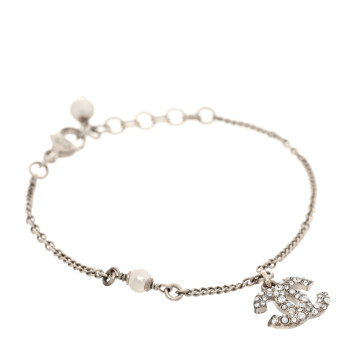 CHANEL Pearl Crystal CC Bracelet Gold