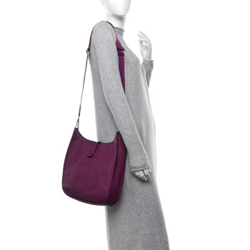 HERMES Taurillon Clemence Evelyne III PM Anemone