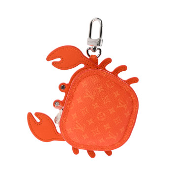 LOUIS VUITTON Monogram Crab Bag Charm Orange