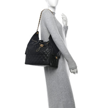 CHANEL Caviar Quilted Medium Chanel 25 Handbag Black