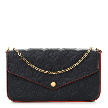 LOUIS VUITTON Empreinte Pochette Felicie Chain Wallet Marine Rouge