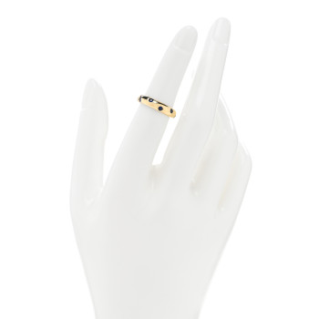 TIFFANY 18K Yellow Gold Blue Sapphire 4mm Etoile Band Ring 50 5.25