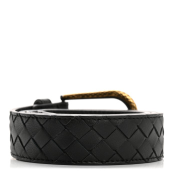 BOTTEGA VENETA Nappa Intrecciato Belt 80 32 Black