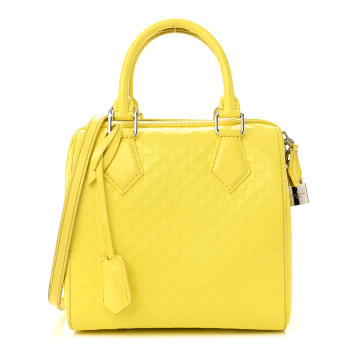 LOUIS VUITTON Damier Facette Speedy Cube PM Yellow