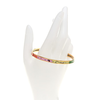 HERMES Enamel Printed Extra Narrow Mystere au 24 Bracelet 70 Casaque