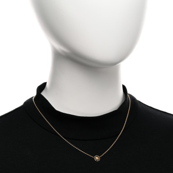 CHRISTIAN DIOR 18K Yellow Gold Diamond Mini Rose Des Vents Necklace
