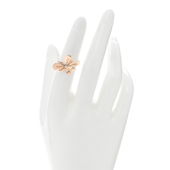 TIFFANY 18K Rose Gold Sterling Silver Return to Tiffany Love Bugs Butterfly Ring 49 5