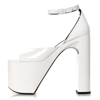 BALENCIAGA Patent Camden 160mm Platform Pumps 39 White