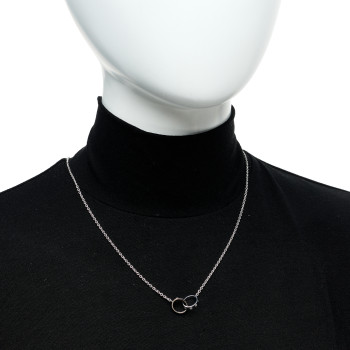 CARTIER 18K White Gold Interlocking LOVE Necklace