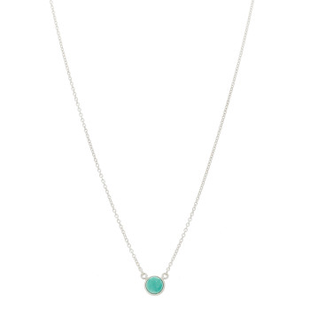 TIFFANY Sterling Silver Turquoise Elsa Peretti Color by the Yard Pendant Necklace