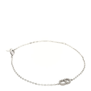 CHRISTIAN DIOR Crystal CD Bracelet Silver
