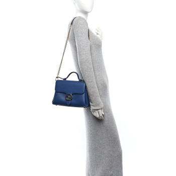 GUCCI Dollar Calfskin Interlocking G Top Handle Shoulder Bag Caspian