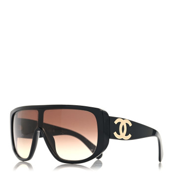CHANEL Acetate Shield Sunglasses 5495 Black