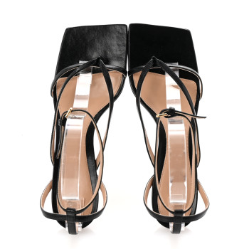BOTTEGA VENETA Lambskin Stretch Multi Strap 35mm Sandals 38 Black