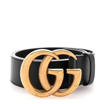 GUCCI Calfskin Double G 40mm Belt 75 30 Black