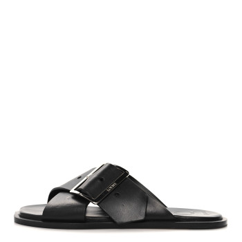 LOEWE Calfskin Petal Belt Flat Sandal 36 Black
