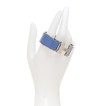 HERMES Enamel Wide Clic Clac H Bracelet PM Periwinkle