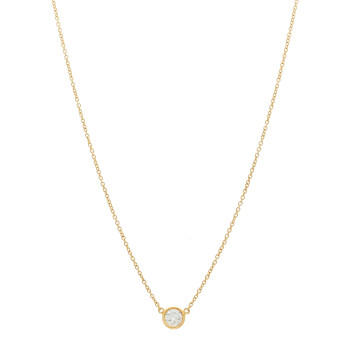 TIFFANY 18K Yellow Gold Diamond .33ct Elsa Peretti Diamonds by the Yard Pendant Necklace