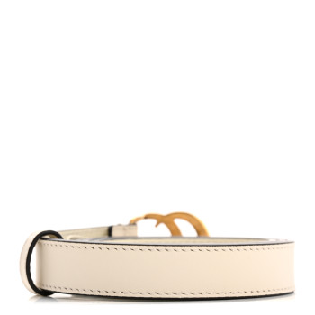 GUCCI Calfskin Double G 20mm Belt 80 32 Mystic White