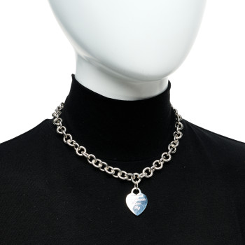 TIFFANY Sterling Silver Heart Tag Pendant Necklace