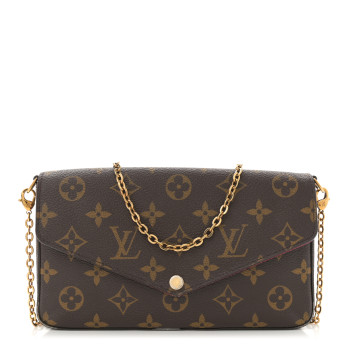 LOUIS VUITTON Monogram Pochette Felicie Chain Wallet Fuchsia