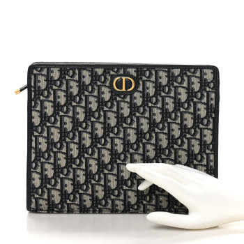 CHRISTIAN DIOR Oblique 30 Montaigne Pouch Blue