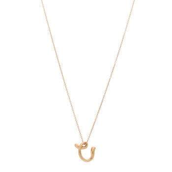 TIFFANY 18K Rose Gold Elsa Peretti Mini Alphabet C Pendant