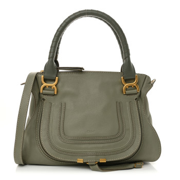 CHLOE Calfskin Medium Marcie Satchel Baobab Green